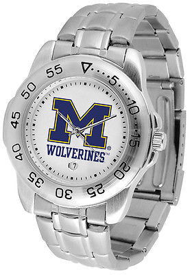 Michigan Wolverines Men's Sports Stainless Steel Watch