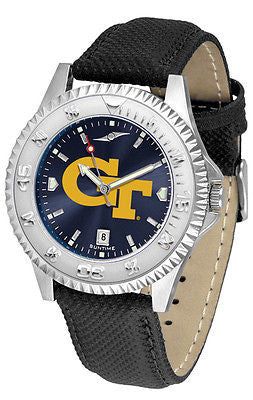 Georgia Tech Men's Competitor AnoChrome Leather Band Watch