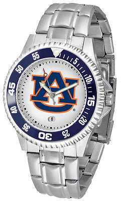 Auburn Tigers Men's Competitor Stainless Steel AnoChrome with Color Bezel Watch