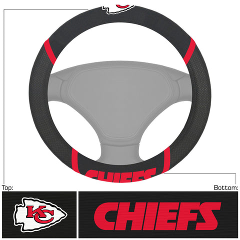 Kansas City Chiefs Steering Wheel Cover Mesh/Stitched OUT OF STOCK