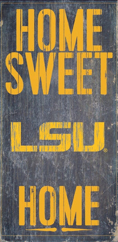 LSU Tigers Home Sweet Home Wood Wall Sign