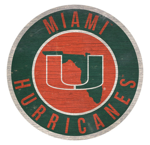 Miami Hurricanes 12" Wooden Wall Sign OUT OF STOCK