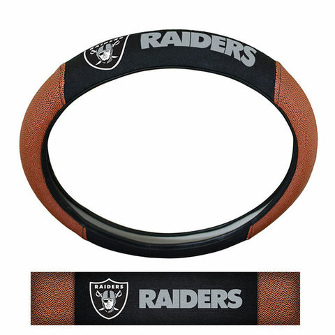 Las Vegas Raiders Pigskin Leather Steering Wheel Cover  OUT OF STOCK