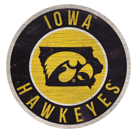 Iowa Hawkeyes 12" Wooden Wall Team Sign