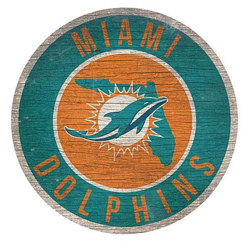 Miami Dolphins 12" Wooden Wall Sign
