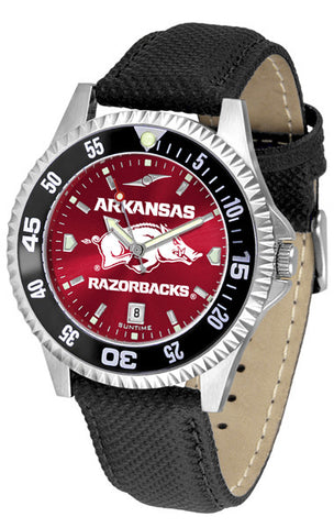 Arkansas Razorbacks Men's Competitor AnoChrome Leather Band Watch