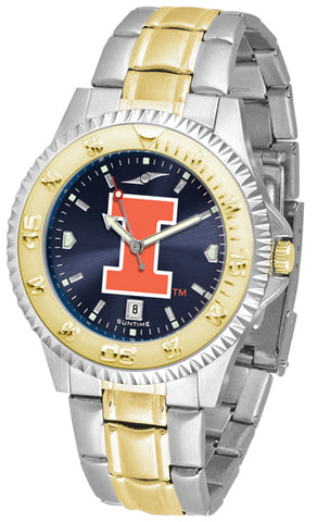 Illinois Fighting Illini Competitor Stainless Steel Anochrome Two Tone Men's Watch