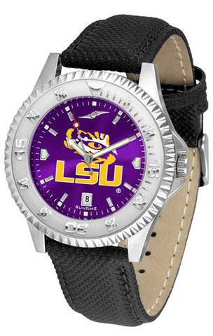LSU Tigers Men's Competitor AnoChrome Leather Band Watch